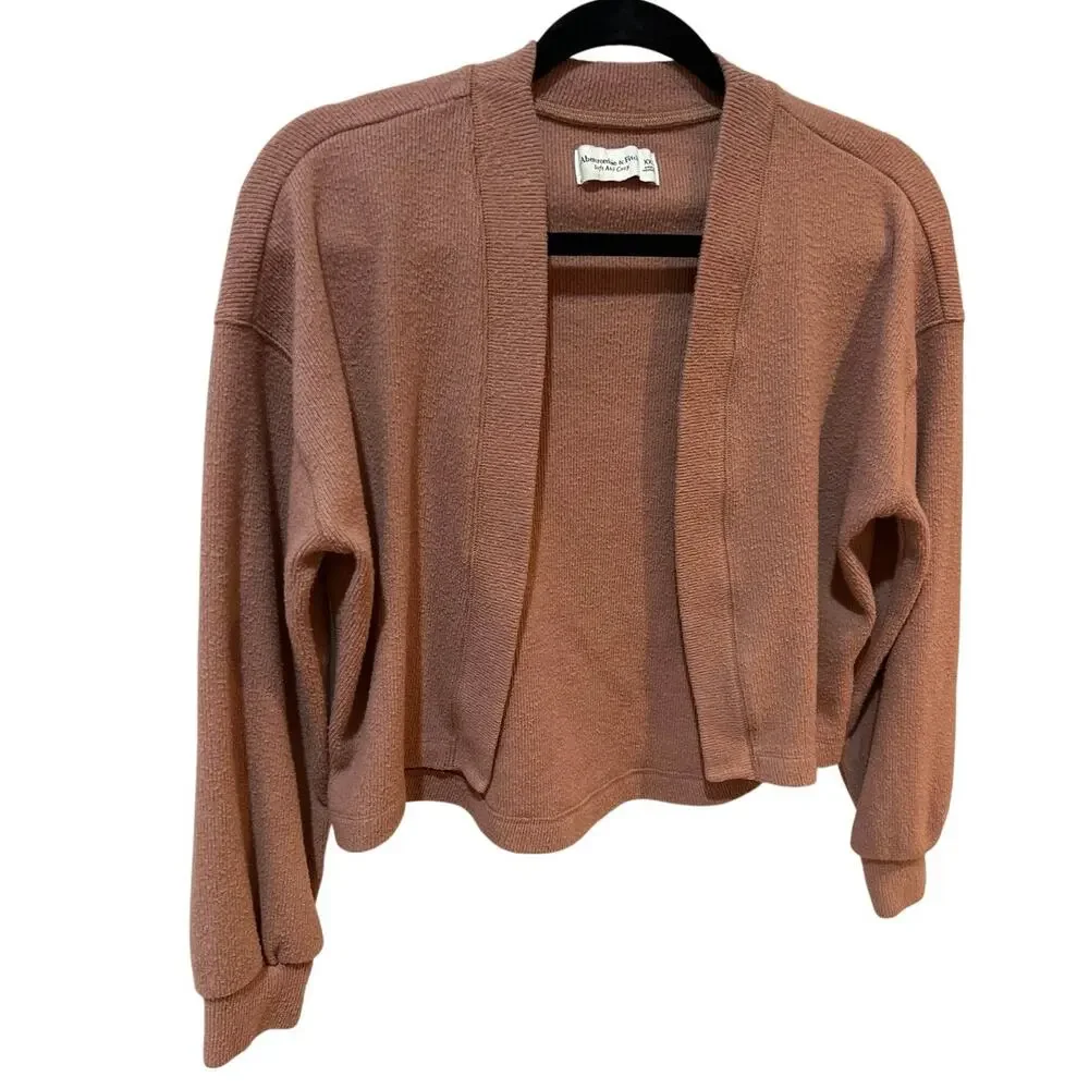 Abercrombie & Fitch Cardigan Sweater Size XXS Romantic Cottagecore Feminine Tan
